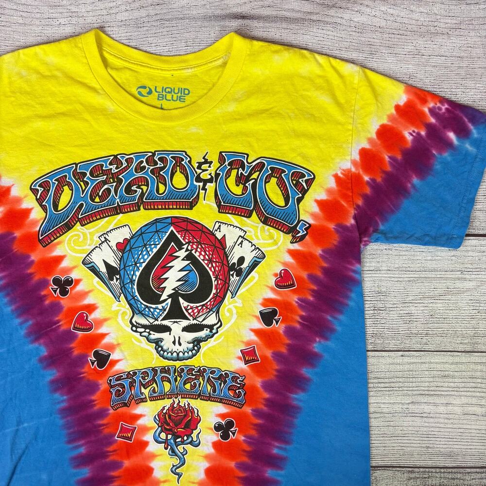2025 The Grateful Dead At The Sphere Las Vegas Tie Dye Liquid Blue T-shirt